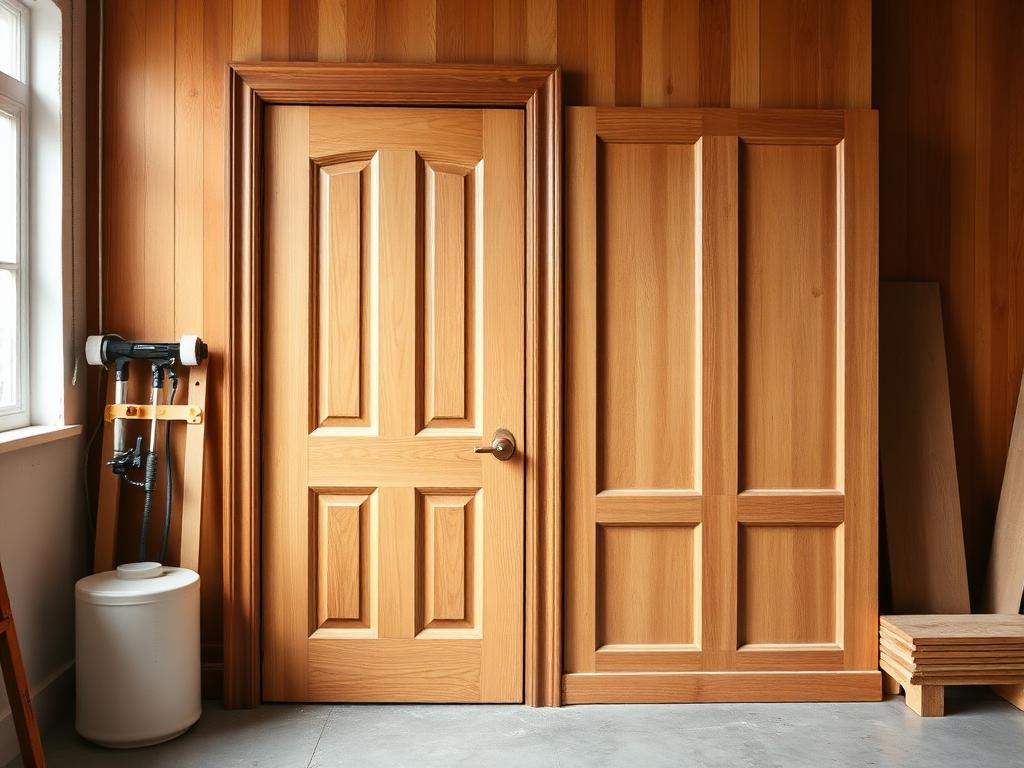 Portes et panneaux en bois avec finition vernie