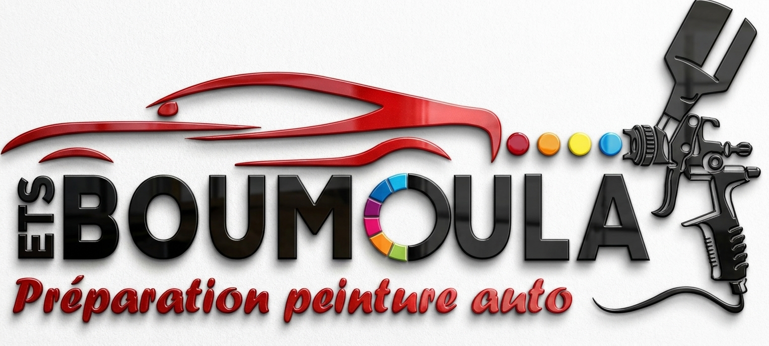 Logo ETS BOUMOULA en relief — Préparation peinture auto